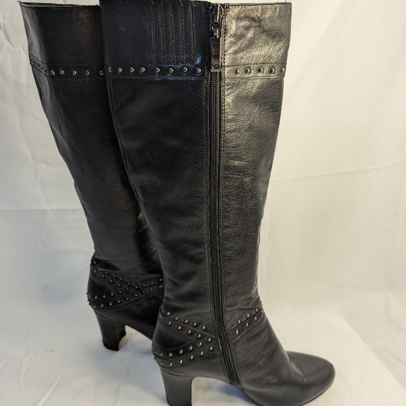 Johnston and Murphy Stylish High Black Studded Boot size 7M - Picture 4 of 16